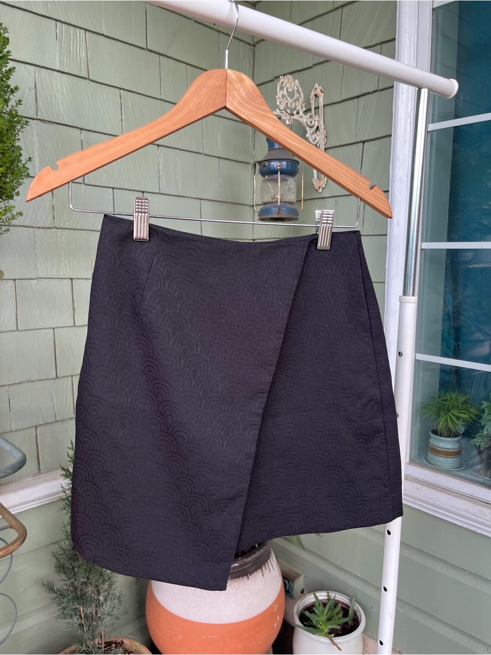 Motel Rocks Black Mini Wrap Skirt